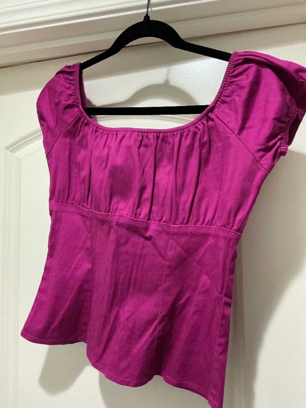 NWOT Pinup Girl Clothing magenta peasant blouse